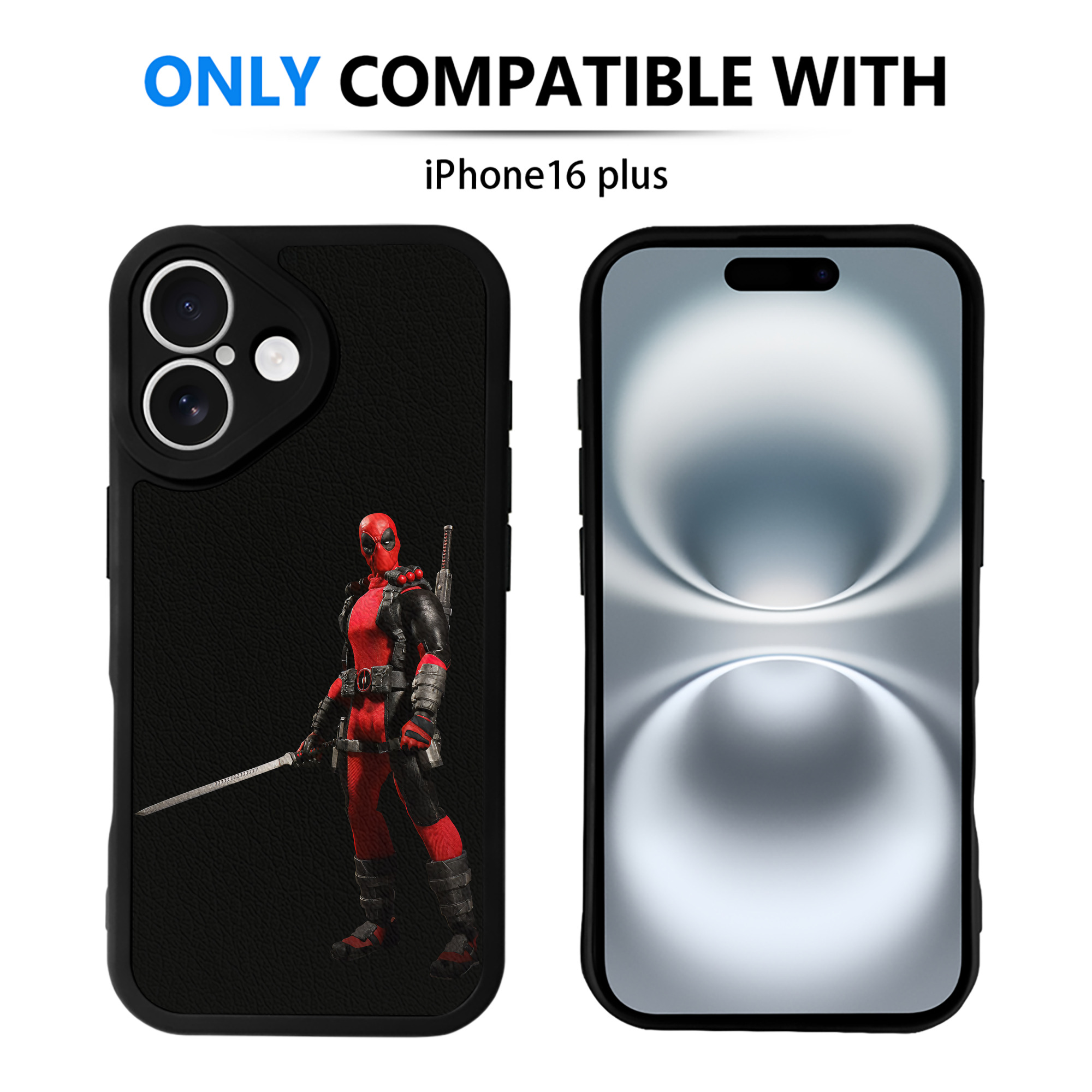 （画像用） Deadpool デッドプール 【iPhone 16シリーズ対応】シリコンスマホケース（レザー調） 材質：シリコン
